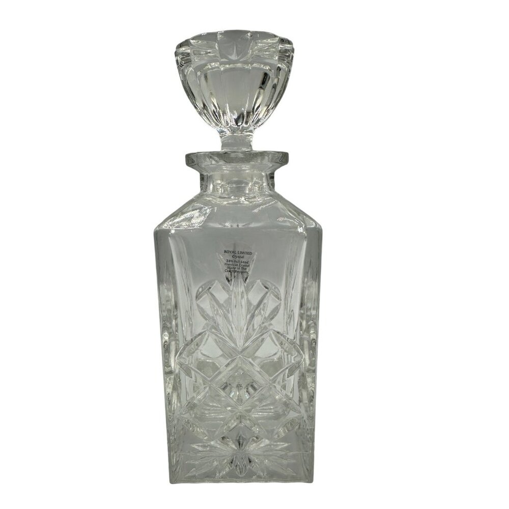 Royal Limited 24% Full Lead Handcut Crystal Decanter Made In Czech Republic